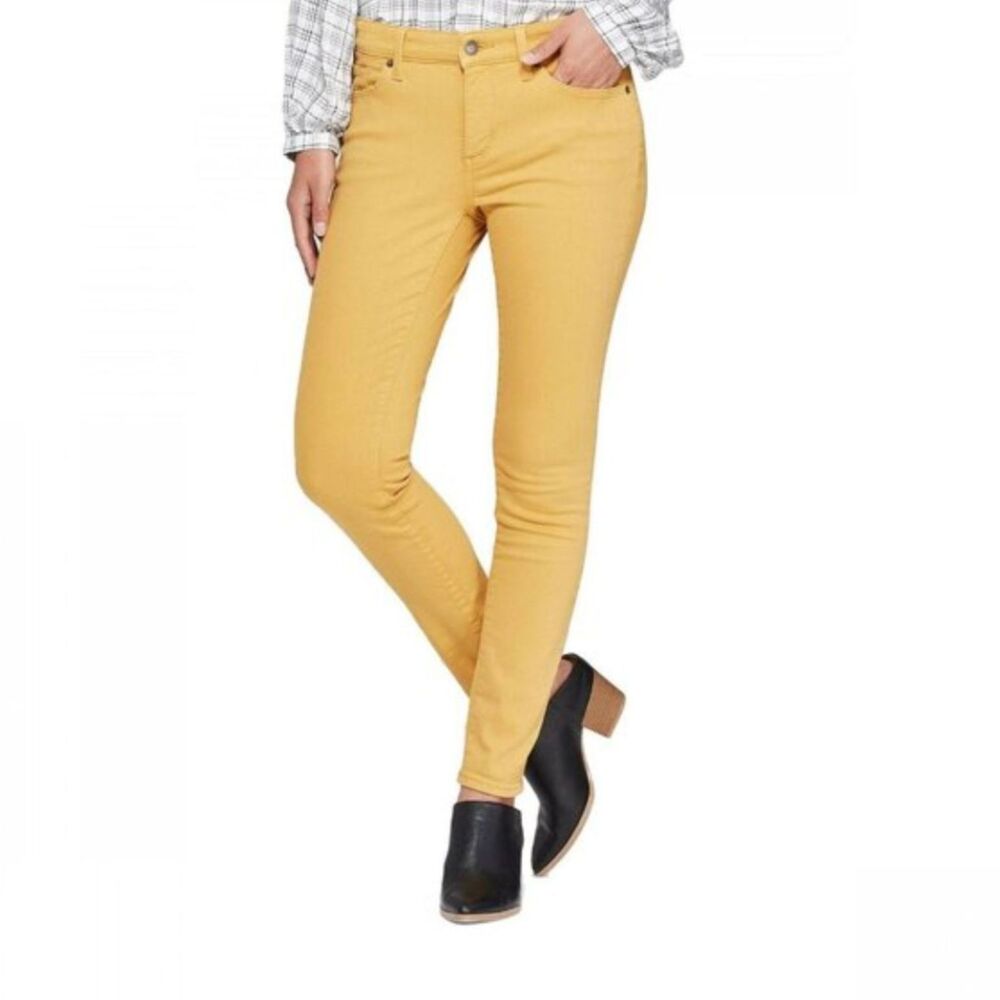 Universal Thread Gold / Yellow Mid Rise Skinny Jeans Sz: 0/25R 0 Regular NWT